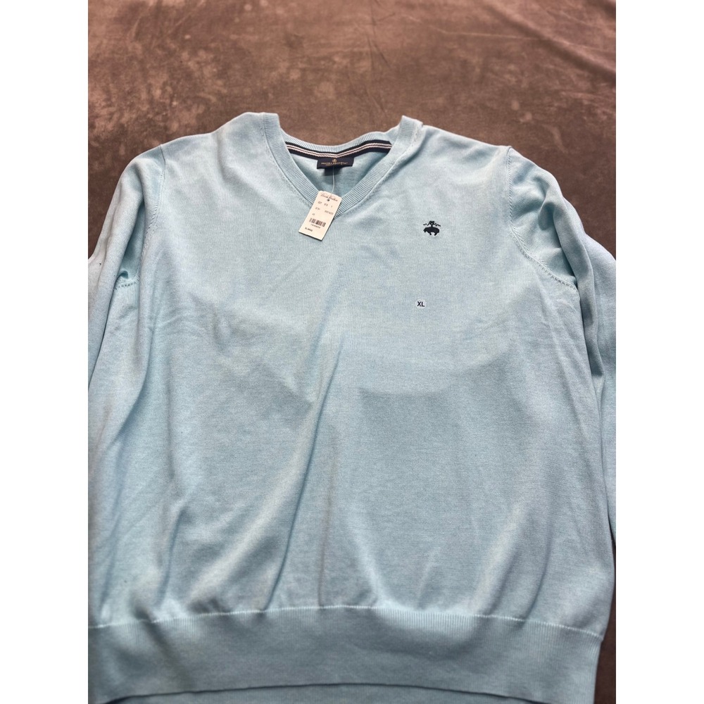 Brooks Brothers Mens‎ XL Supima Cotton V-Neck Sweater Light Blue NWT 3731